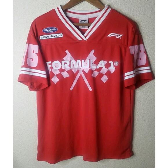 Hybrid Apparel Tops - Formula 1 F1 Racing Jersey Womens Small Red #75 Worldwide Tour Racing Division